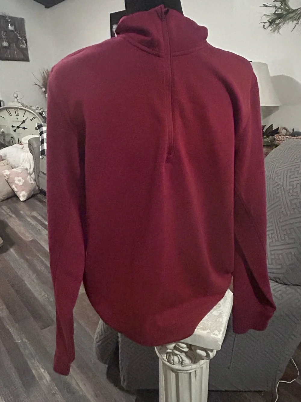 The North Face 1/4 zip fleece red flawed logo M